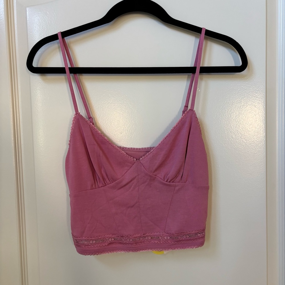 Silence + Noise Pink Lace Cami